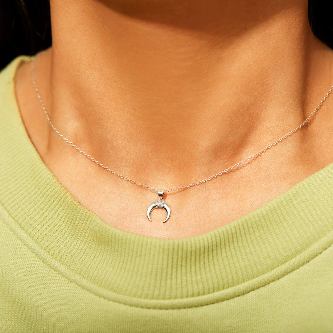 I LOVE YOU TO THE MOON AND BACK CRESCENT MOON NECKLACE