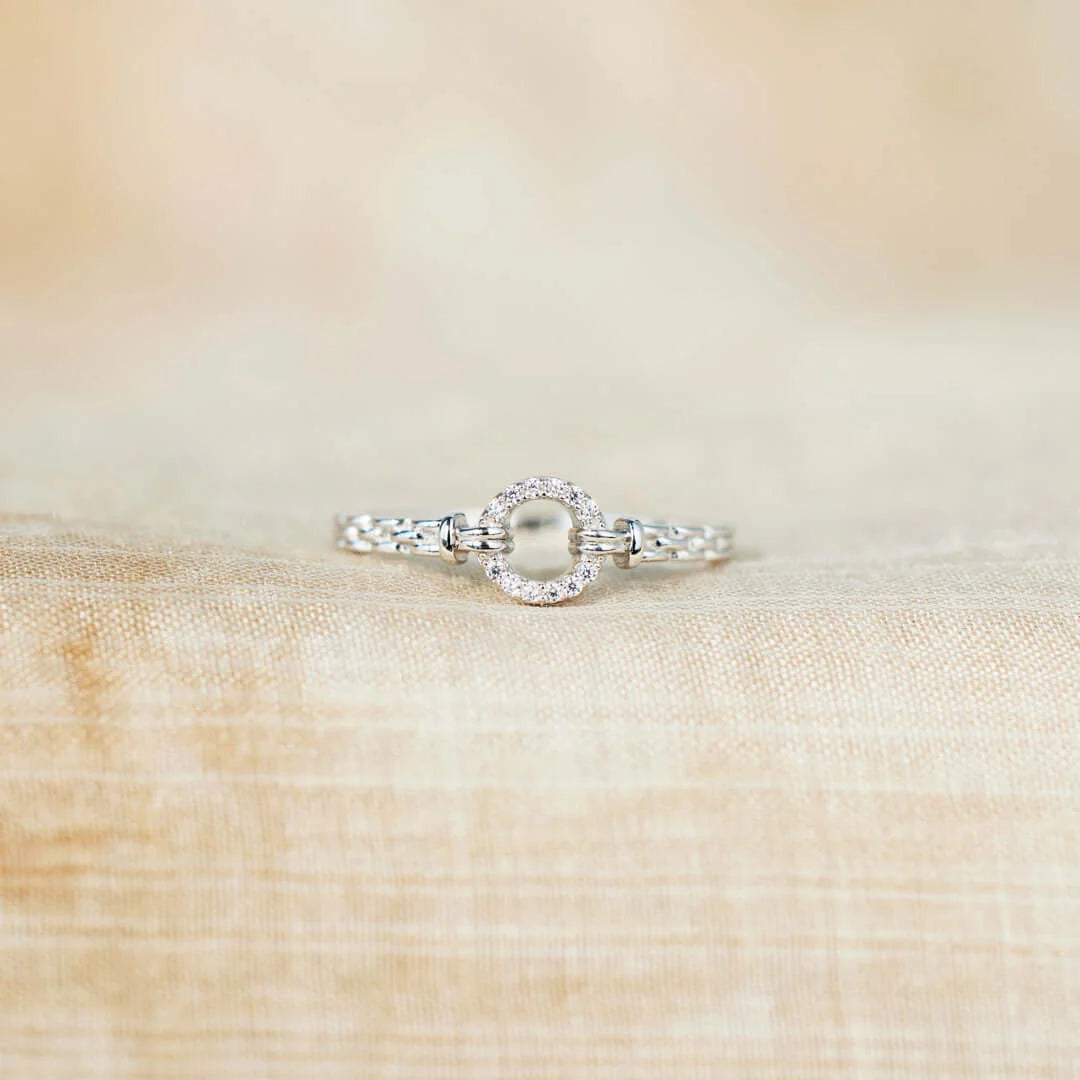 I WILL BE WITH YOU PAVÉ OPEN CIRCLE RING