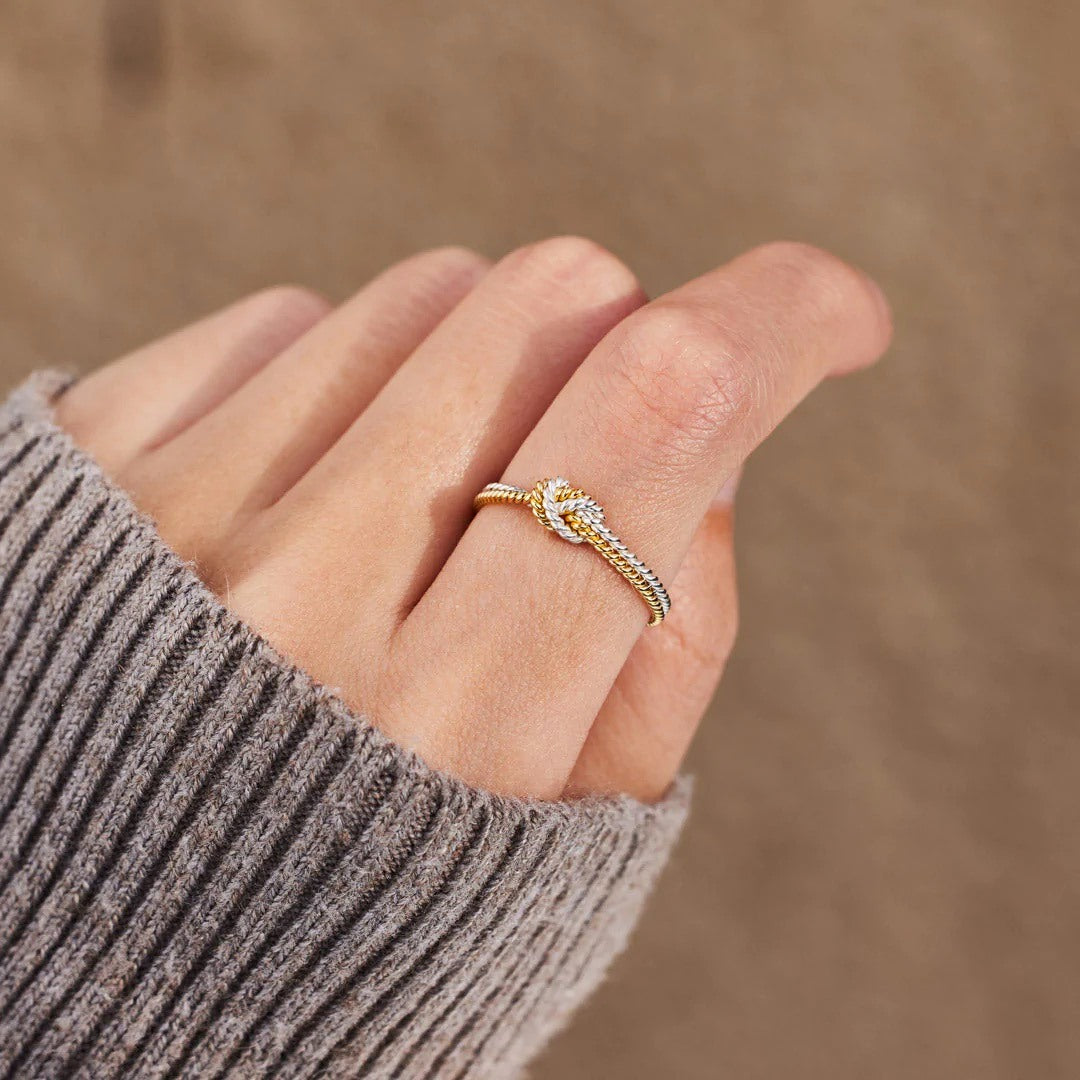 MOTHER & DAUGHTER BOND HANDCRAFTED TWO STRAND KNOT RING