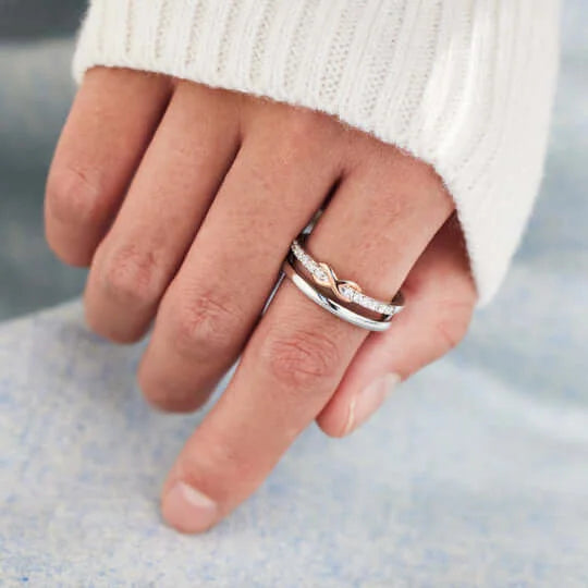 SISTERS ARE WE DOUBLE LAYERED PAVÉ INFINITY RING