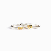 THE LOVE BETWEEN MOTHER&DAUGHTER INFINITY HEART RING SET