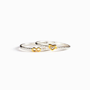 THE LOVE BETWEEN MOTHER&DAUGHTER INFINITY HEART RING SET