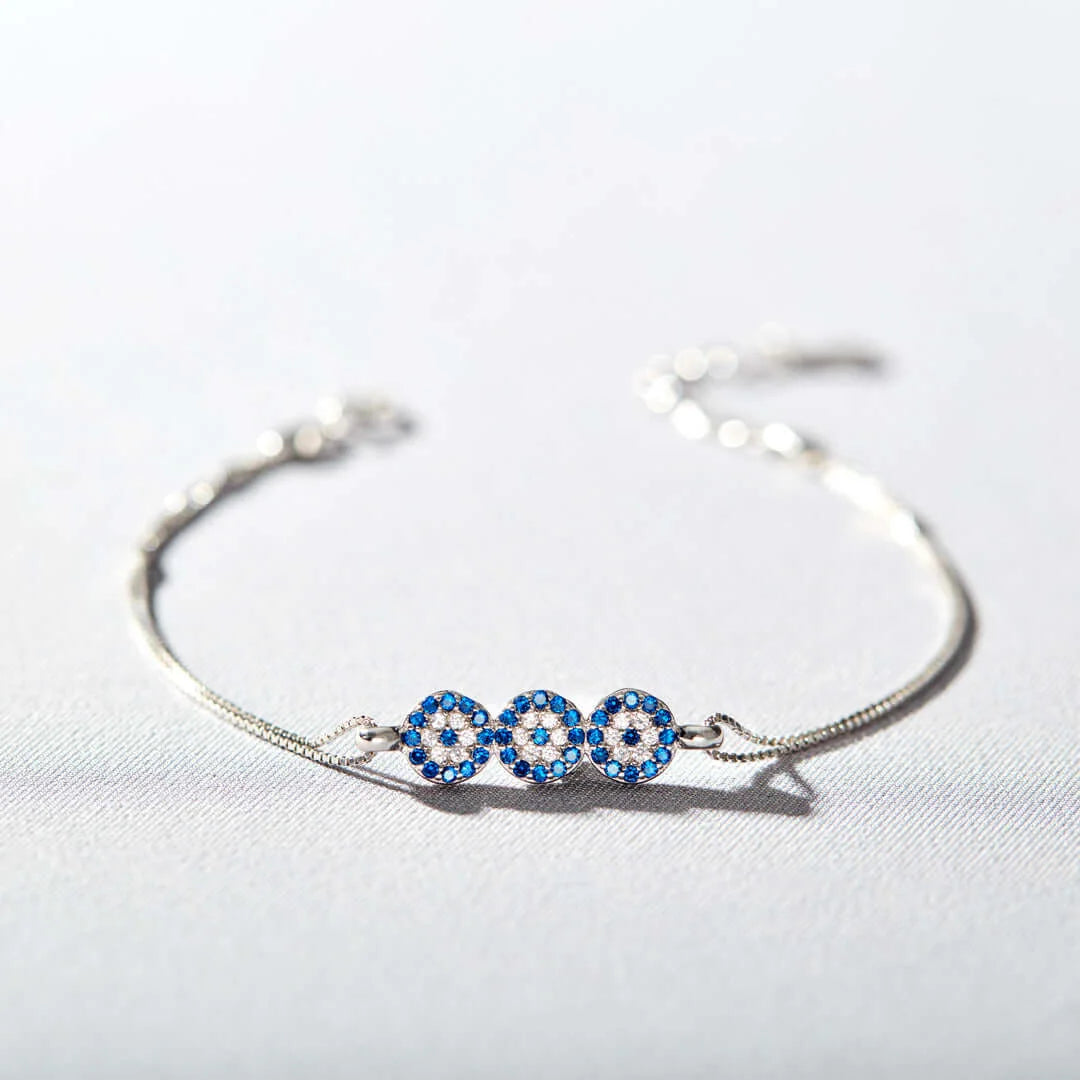 GOOD LUCK TRIPLE EVIL EYE BRACELET