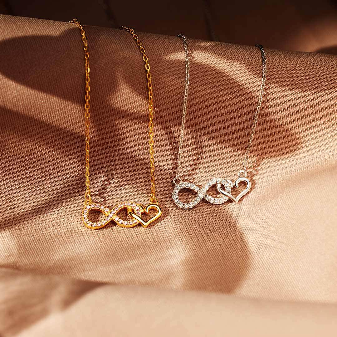 MOTHER & DAUGHTER INFINITY HEART NECKLACE