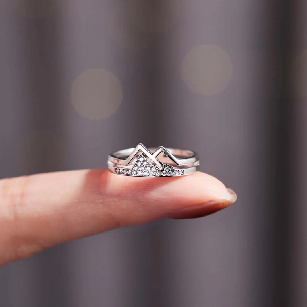 FAITH MOVES MOUNTAINS PAVÉ MOUNTAIN RING