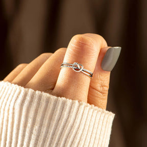 MOTHER & DAUGHTER BOND DOUBLE BAND KNOT RING