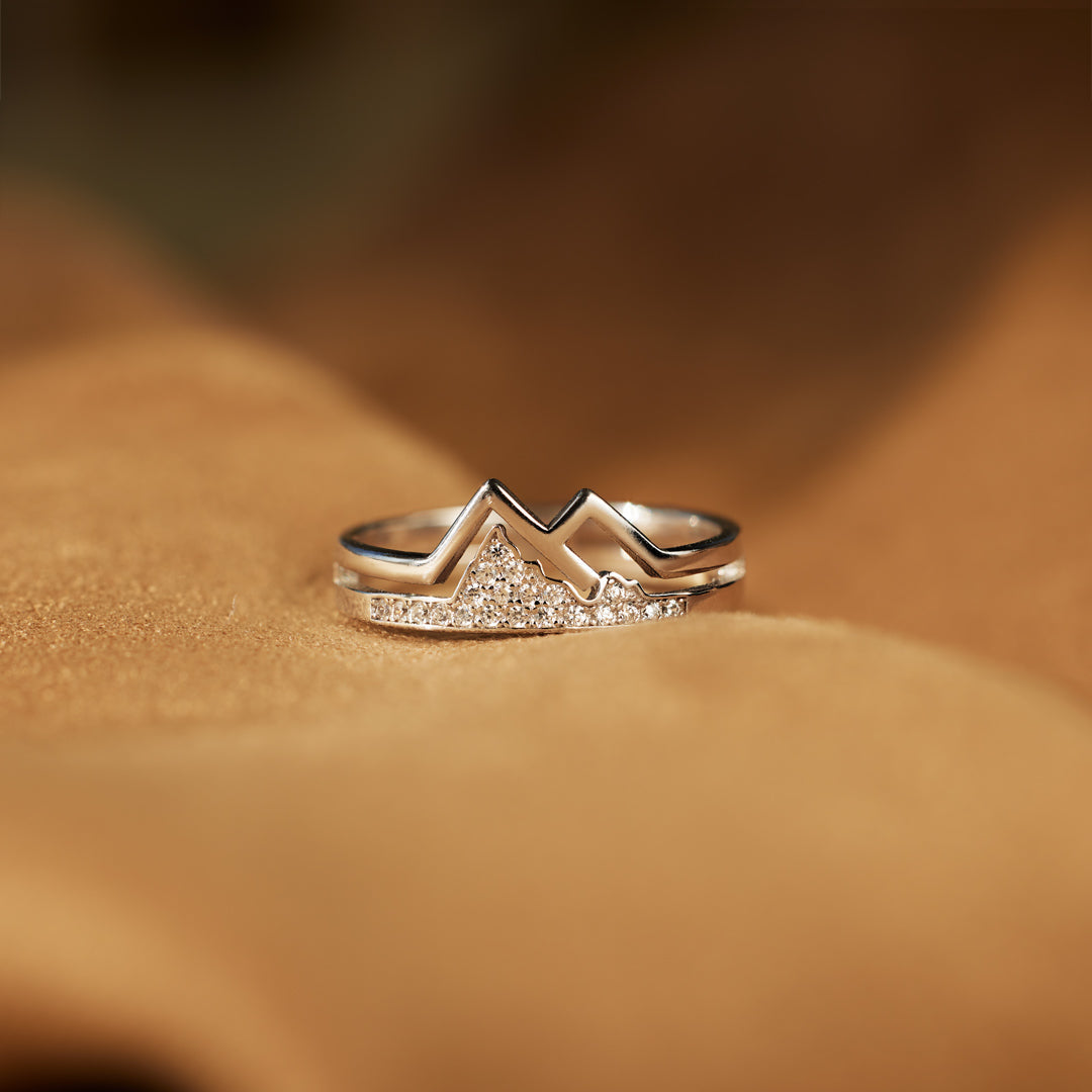 FAITH MOVES MOUNTAINS PAVÉ MOUNTAIN RING