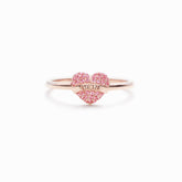 BEING A MOM IS A WORK OF HEART PAVÉ MOM HEART RING