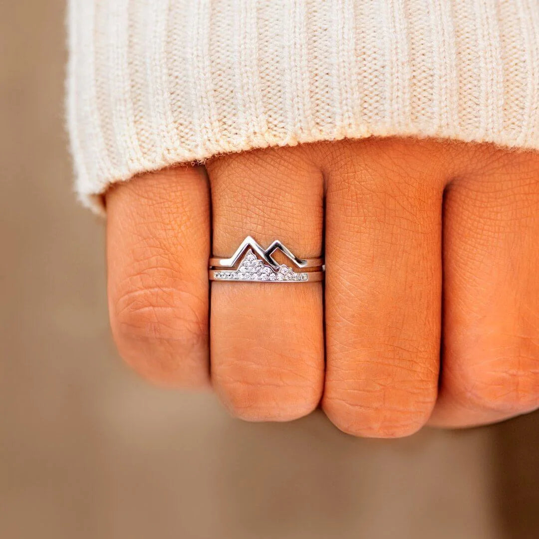 FAITH MOVES MOUNTAINS PAVÉ MOUNTAIN RING