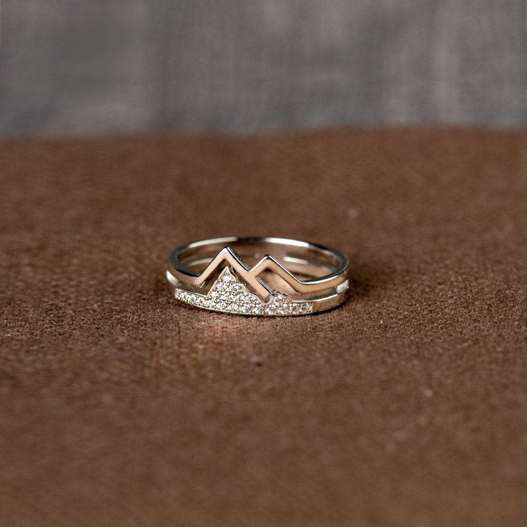 FAITH MOVES MOUNTAINS PAVÉ MOUNTAIN RING