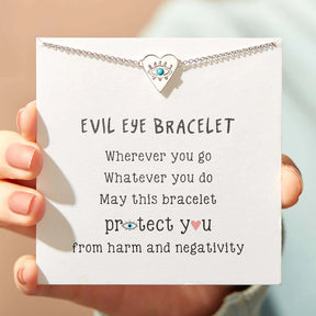 TURQUOISE EVIL EYE HEART BRACELET