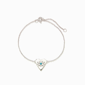 TURQUOISE EVIL EYE HEART BRACELET